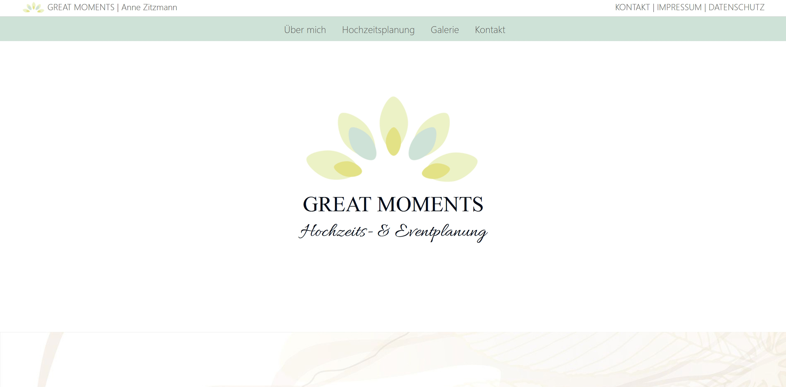 Website Great Moments | Hochzeitsplanung Anne Zitzmann